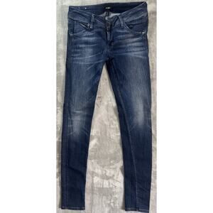 Hudson Jeans Womens 27 Collin Skinny Flap Pockets Dark Wash Designer Casual